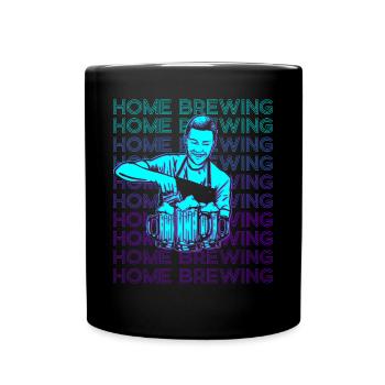 Home Brewing Home Brewing Craft Beer Brewer Retro - Full Colour Mug - black - Front
