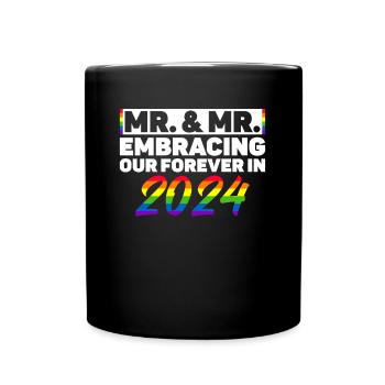 Mr. & Mr. 2024 Gay Pride Hochzeit Homo-Ehe - Tasse einfarbig - Schwarz - Vorne