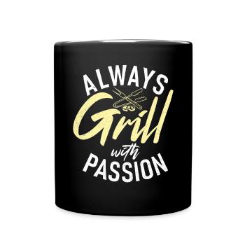 Grill Barbecue Grilling - Tasse einfarbig - Schwarz - Vorne