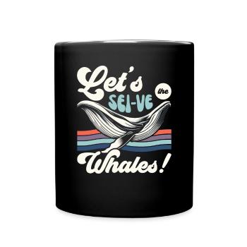 Endangered Species Sei Whale Animal Rights - Full Colour Mug - black - Front