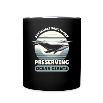Endangered Species Sei Whale Animal Rights - Full Colour Mug - black - Front