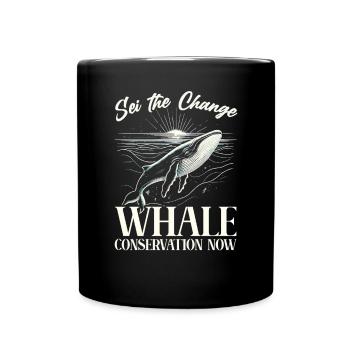 Endangered Species Sei Whale Animal Rights - Full Colour Mug - black - Front