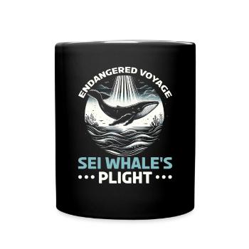 Espèces en voie de disparition Droits des animaux du rorqual boréal - Mug uni - noir - Devant