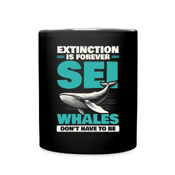 Endangered Species Sei Whale Animal Rights - Full Colour Mug - black - Front