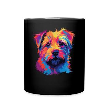 Wasserfarben Farbenfroher Norfolk Terrier - Tasse einfarbig - Schwarz - Vorne