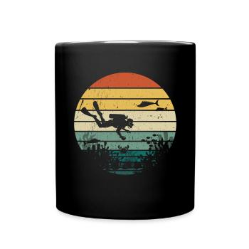 Diving Diver Ocean Lovers - Full Colour Mug - black - Front