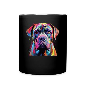 Aquarelle colorée Boerboel - Mug uni - noir - Devant