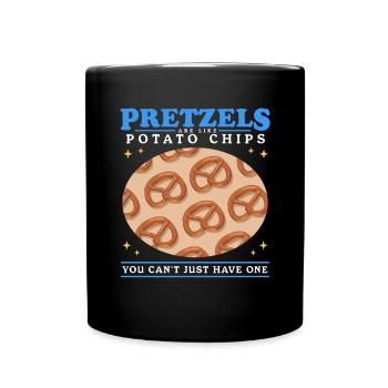 Brezel Liebhaber lustige Brezeln Geschenk - Tasse einfarbig - Schwarz - Vorne