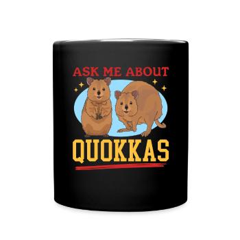 Quokka Kurzschwanzkänguru Quokkas Geschenk - Tasse einfarbig - Schwarz - Vorne