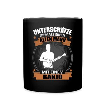 Wisdom of old age banjo - gift with experience - Full Colour Mug - black - Front