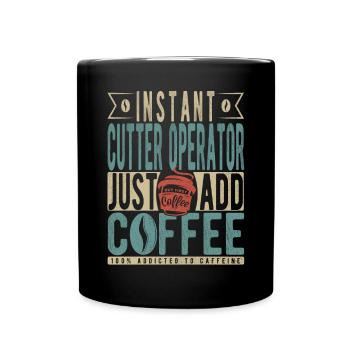 L’opérateur de coupeur instantané ajoute simplement du café - Mug uni - noir - Devant