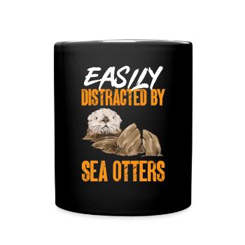 Seeotter - Tasse einfarbig - Schwarz - Vorne