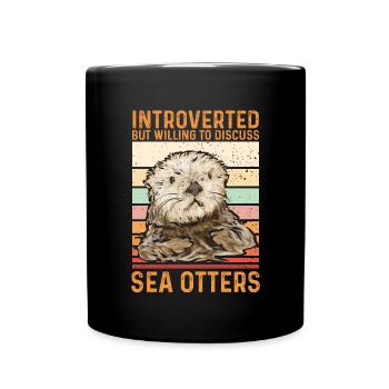 Seeotter - Tasse einfarbig - Schwarz - Vorne