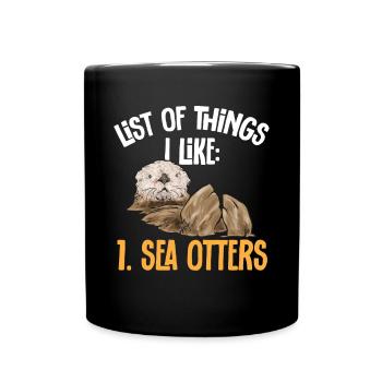 Seeotter - Tasse einfarbig - Schwarz - Vorne