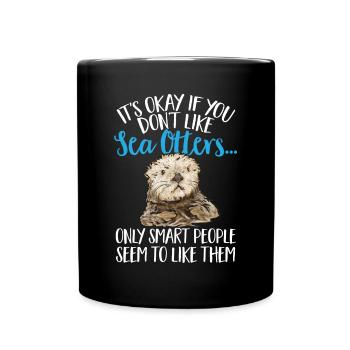 Seeotter - Tasse einfarbig - Schwarz - Vorne