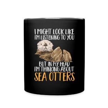 Seeotter - Tasse einfarbig - Schwarz - Vorne