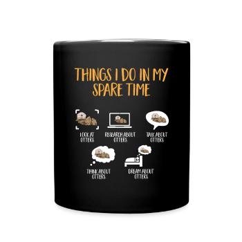 Seeotter - Tasse einfarbig - Schwarz - Vorne