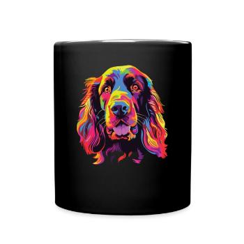 Aquarelle colorée Sussex Spaniel - Mug uni - noir - Devant