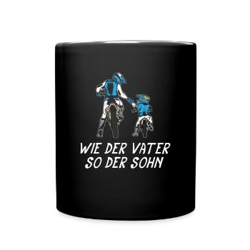 Tel père, tel fils, tel papa, moto de motocross - Mug uni - noir - Devant