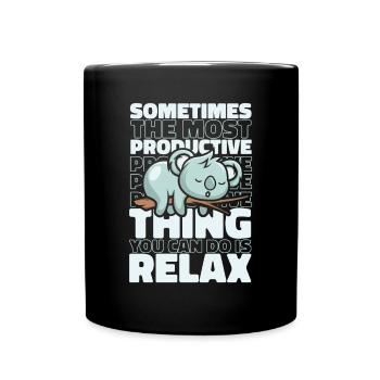Most Productive Thing Is Relax Koalabear - Full Colour Mug - black - Front