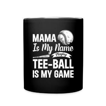 Maman c’est mon nom qui joue Le tee-ball c’est mon jeu - Teeb - Mug uni - noir - Devant