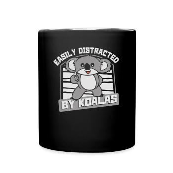 Easily Distracted By Koalas Koalabear Eucalyptus - Full Colour Mug - black - Front