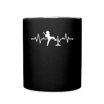 T-ball Player Heartbeat Tee-ball Heartbeat - Full Colour Mug - black - Front