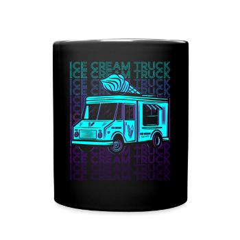 Eiscreme-Truck-Fahrer Retro - Tasse einfarbig - Schwarz - Vorne