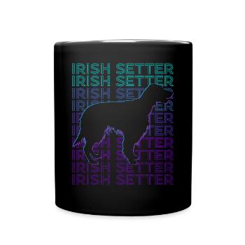 Irish Setter Hund Retro - Tasse einfarbig - Schwarz - Vorne
