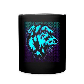 Irish Wolfhound Chien Rétro - Mug uni - noir - Devant