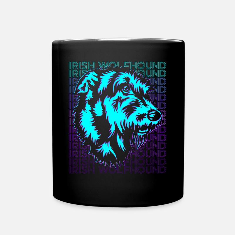 Irish Wolfhound Chien Rétro - Mug uni - noir