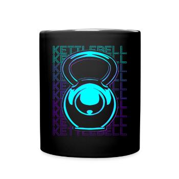 Kettlebell Heben Workout Fitnessstudio Retro - Tasse einfarbig - Schwarz - Vorne