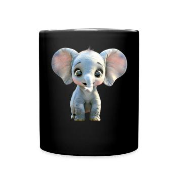 Elephant Africa Safari Wilderness Love Cute Elephant - Full Colour Mug - black - Front