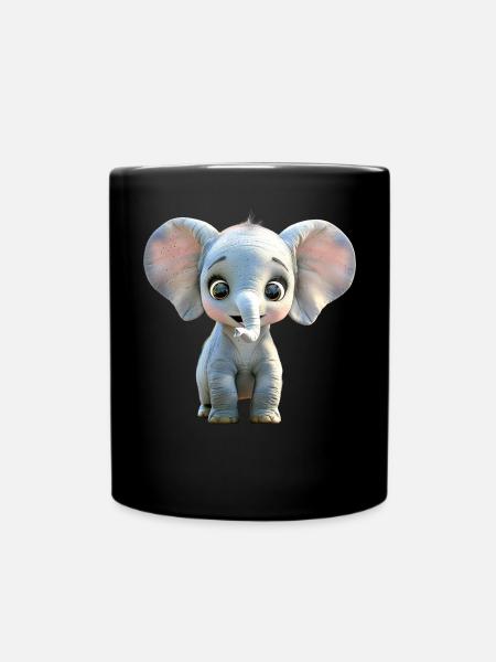 Elefant Afrika Safari Wildnis Liebe Süße Elefanten - Tasse einfarbig - Schwarz