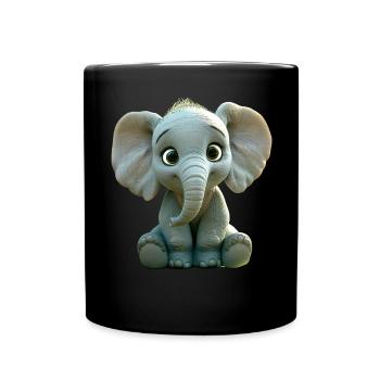 Elephant Africa Safari Wilderness Love Cute Elephant - Full Colour Mug - black - Front