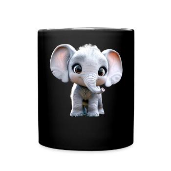 Elephant Africa Safari Wilderness Love Cute Elephant - Full Colour Mug - black - Front