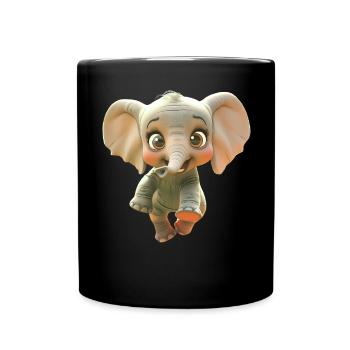 Elephant Africa Safari Wilderness Love Cute Elephant - Full Colour Mug - black - Front