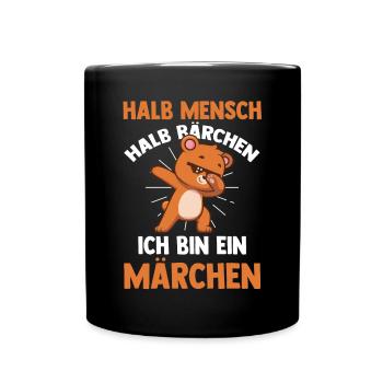 Mi-humain, mi-ours - Mug uni - noir - Devant