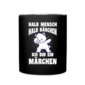 Mi-humain, mi-ours - Mug uni - noir - Devant