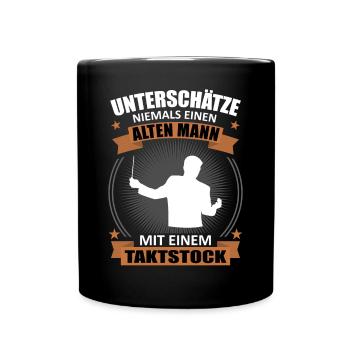 Never Underestimate an Old Man - Baton - Full Colour Mug - black - Front