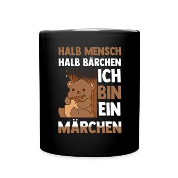 Mi-humain, mi-ours - Mug uni - noir - Devant