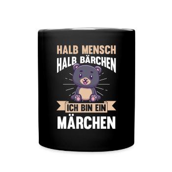 Mi-humain, mi-ours - Mug uni - noir - Devant