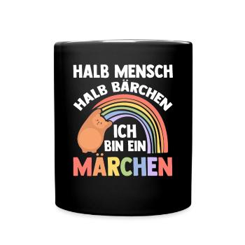 Mi-humain, mi-ours - Mug uni - noir - Devant