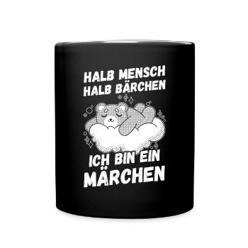 Mi-humain, mi-ours - Mug uni - noir - Devant