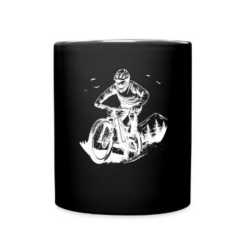 Mountain Biking Sketch - Full Colour Mug - black - Front