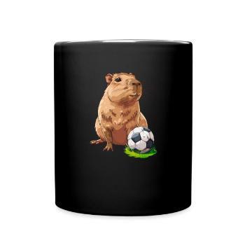 Capybara soccer - Tasse einfarbig - Schwarz - Vorne