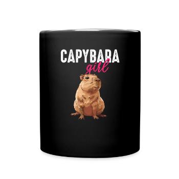 Capybara girl - Tasse einfarbig - Schwarz - Vorne