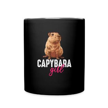 Capybara girl - Tasse einfarbig - Schwarz - Vorne
