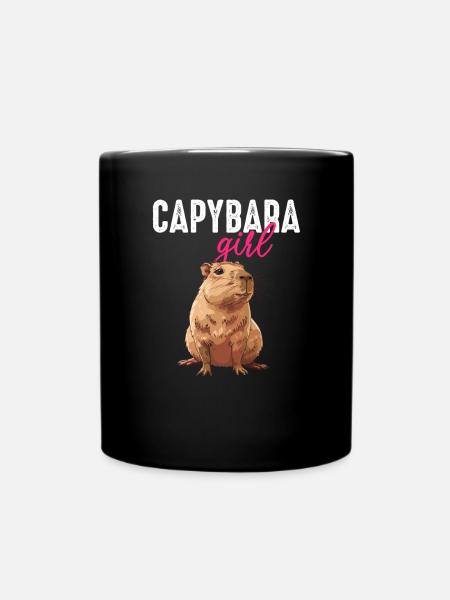 Capybara girl - Tasse einfarbig - Schwarz