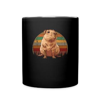 Capybara vintage - Tasse einfarbig - Schwarz - Vorne